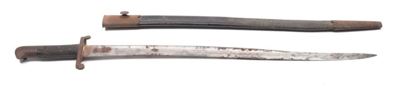 An Enfield 1858 pattern bayonet:,