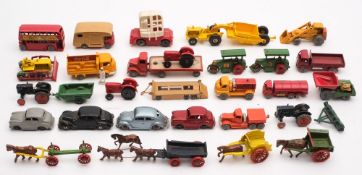 A collection of Lesney Matchbox 1-75 series vehicles:, including a Double Decker bus,