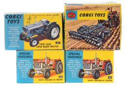 A group of four Corgi farm vehicles:, comprising two No 66 Massey -Ferguson 165 Tractors,