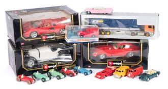 Dinky, Burago and others, assorted diecast vehicles: including No 23F Alfa-Romeo, No 23J H.W.M.