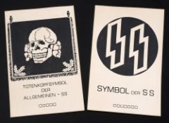 Two German SS postcards with rune and skull emblems:, (2).