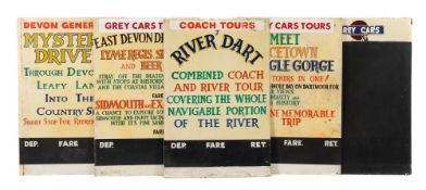 Five mid-20th century Devon General/Grey Cars Tours enamel advertising signs:,