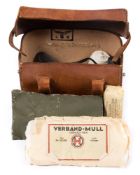 A Third Reich period leather First Aid kit stamped Paul Klopper, Berlin 1937:,