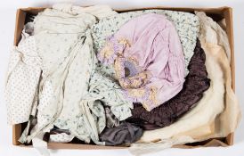 A collection of late 19th and early 20th century bonnets and hats:, including a white fur example,