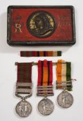A Victorian India and South Africa group of three to '3669 Pte J S Stoodley, Devon Regiment':,