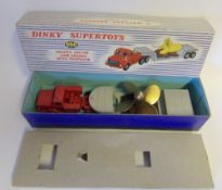 Dinky, No 986 Mighty Antar Low Loader with Propeller: red body, light grey trailer,