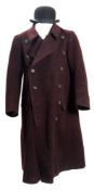 An early 20th century brown suede coachman's/chauffeur's coat by Seymour Brothers, Exeter,