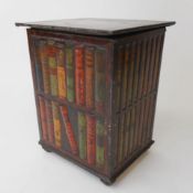 A Huntley and Palmers biscuit tin, modelled as a bookcase: with lithographed decoration,