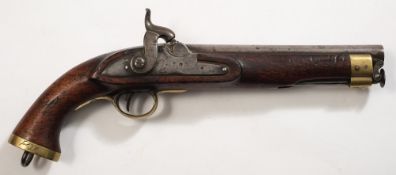 A 19th century percussion cap cavalry pistol:,