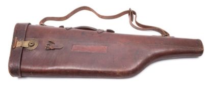 A brown leather leg o' mutton gun case:, 80cm long.