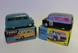 Corgi No 421 Bedford 12cwt Van 'Evening Standard': and No 404M Bedford 'Dormobile' Personnel
