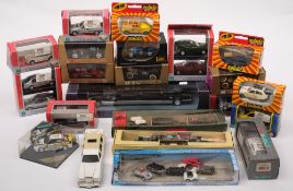 Four Brumm scale model racing cars, together with a collection of various vehicles by Solido,