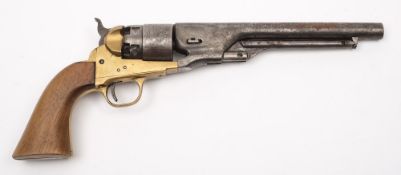 A reproduction Colt Navy patent revolver:, with engraved cylinder,