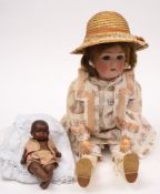 A German bisque headed doll by Callerfelder Pappenfabrik:,