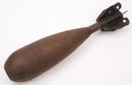A British Military 4.2'' mortar bomb with six further 2'' issues, WWII and later:.