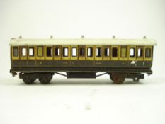 An L & NWR First & Third class passenger coach No 1153 by Marklin, Germany:, playworn condition ,
