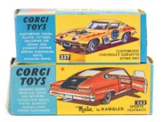 Corgi No.376 Customised Chevrolet Corvette (yellow body) and No.