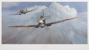 Four various aircraft prints: including 