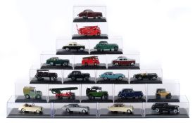 A collection of Oxford Diecast Vintage Model Series cars:, including an E-Type Jaguar,