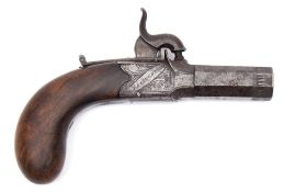 A 19th century percussion boxlock pistol by Beatly, Basingstoke:,