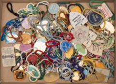 A collection of enamel racecourse member's badges, including Ascot , Goodwood and others:,