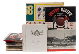 A collection of mid-20th century football programmes including First Division and lower table