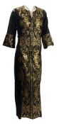 A 1950's Greek gilt embroidered evening dress:.