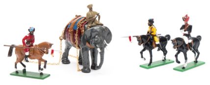 A group of handmade and hand painted British (Indian) Elephant gun teams together with a small