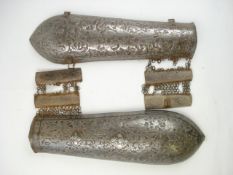 A pair of 19th century Indo-Persian vambraces (Bazu-Bands):,