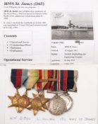 A WWII group of six to 'KX 81500 L Cowan Spo HMS St James':, 1939-45 Star, Atlantic Star,