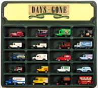 A collection of sixty Lledo Vintage Models in wall mounted display cases:,