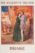 An early 20th century poster for a production of 'Drake' at Her Majesty's Theatre:,