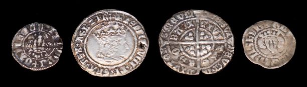 A Henry VIII hammered groat: second coinage, an Edward IV hammered groat,