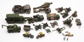 A Tri-ang clockwork jeep,