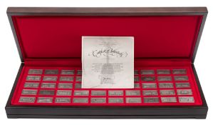 A cased set of 'Great British Locomotive' commemorative pewter ingots:, with certificate.