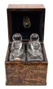 Nottingham Forrest Football Club - a Victorian figured walnut square decanter box:,