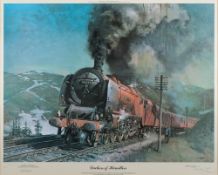After Terence Cuneo (1907-1996) - 'Duchess of Hamilton':, signed print, 50cm x 68cm subject size.