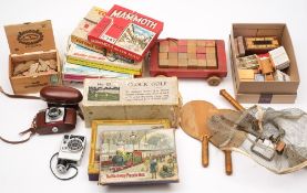 A collection of early 20th century children's toys and games:,