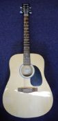 A Clifton six-string acoustic guitar: 41 ins Western Guitar No 051624.