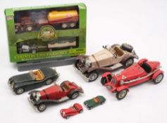 A 1/18th scale Alfa Romeo 2300 Monza by Burago:, together with a similar Mercedes,