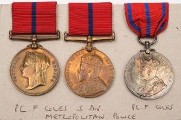 A late 19th/early 20th century Metropolitan Police group of three Jubilee and Coronation medals to