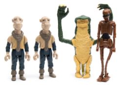 Four original unboxed Star Wars figures:, comprising two 'Yakface' figures 'Amanaman' and 'EV9D9'.