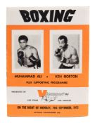 Of Boxing Interest- A Viewsport Ltd programme for the televised Muhammad Ali v Ken Norton fight