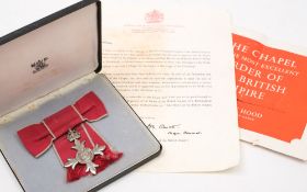 A George VI MBE (Civil) to Miss Vera Amroyd Hargrave:, cased,
