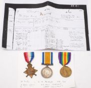 A WWI trio to 'J7150 G H Friend AB RN:, 1914-15 Star, War Medal and Victory Medal.
