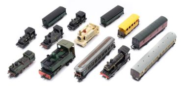 Two Dapol N gauge tank locomotives together with a group of various narrow gauge locomotives and