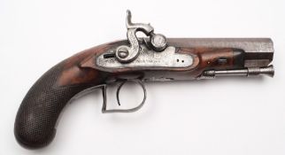 A 19th century percussion cap conversion pistol by North, Southampton:,