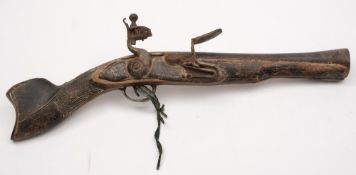 A 19th century Indian flintlock blunderbuss:,