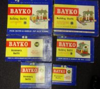 Six Bayko building sets:, No's 12c 13c 13 14c 14 14 all in original boxes.