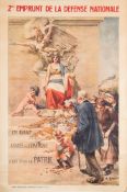 A WWI French poster ''2ème Emprunt de La Défense Nationale by Alcide Theophile Robaudi (1850-1928):,